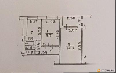 2-комн. квартира, 44.8 м&sup2;
