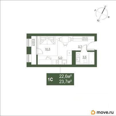 студия, 23.7 м&sup2;