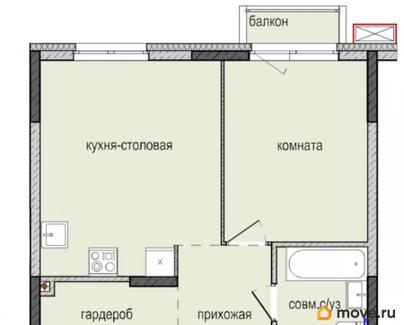 1-комн. квартира, 41.8 м&sup2;