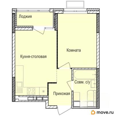 1-комн. квартира, 35.2 м&sup2;