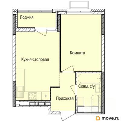 1-комн. квартира, 35.2 м&sup2;