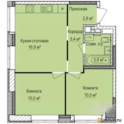 2-комн. квартира, 47.9 м&sup2;