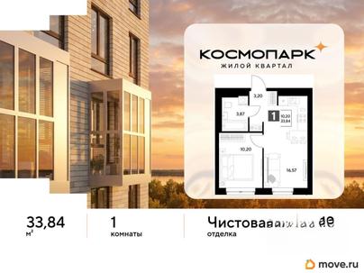 1-комн. квартира, 33.84 м&sup2;