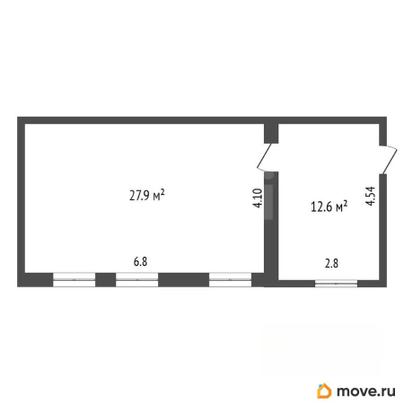 1-комн. квартира, 40.5 м&sup2;