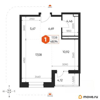 1-комн. квартира, 49 м&sup2;