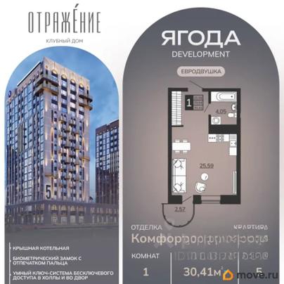 студия, 30.41 м&sup2;