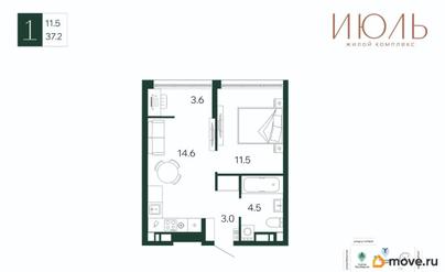1-комн. квартира, 37.2 м&sup2;