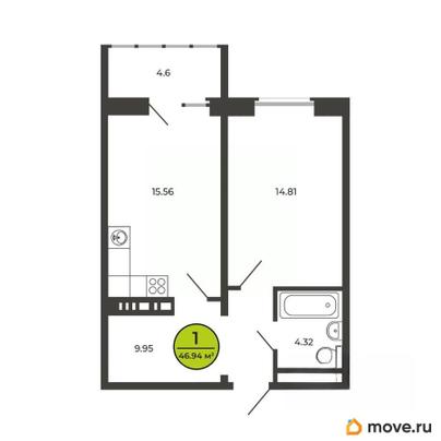 1-комн. квартира, 47 м&sup2;