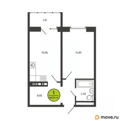1-комн. квартира, 47 м&sup2;