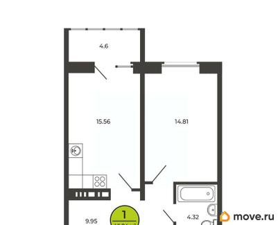1-комн. квартира, 47 м&sup2;