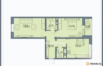 2-комн. квартира, 63.2 м&sup2;