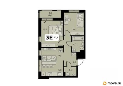 3-комн. квартира, 50.3 м&sup2;