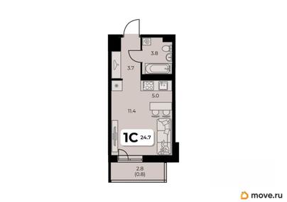 студия, 24.7 м&sup2;