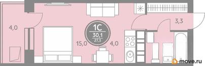 студия, 27.3 м&sup2;