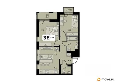 3-комн. квартира, 50.6 м&sup2;