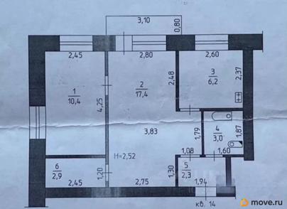 2-комн. квартира, 42.2 м&sup2;
