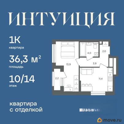1-комн. квартира, 36.3 м&sup2;
