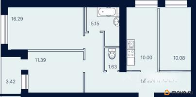3-комн. квартира, 72.51 м&sup2;