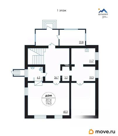 коттедж, 317.4 м&sup2;, 22 сотки