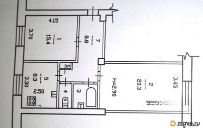 2-комн. квартира, 58.2 м&sup2;