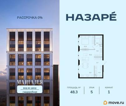 1-комн. квартира, 48.3 м&sup2;