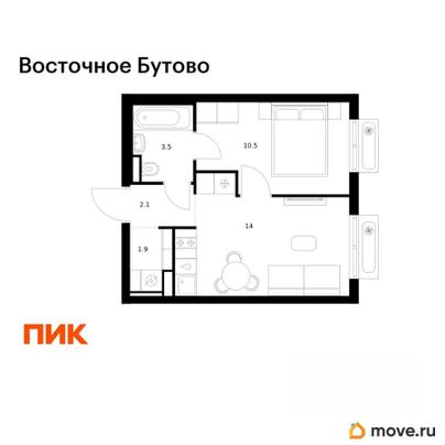 1-комн. квартира, 32 м&sup2;
