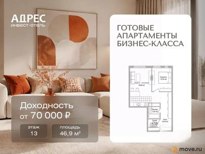 2-комн. апартаменты, 46.9 м&sup2;