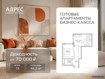 2-комн. апартаменты, 44.2 м&sup2;