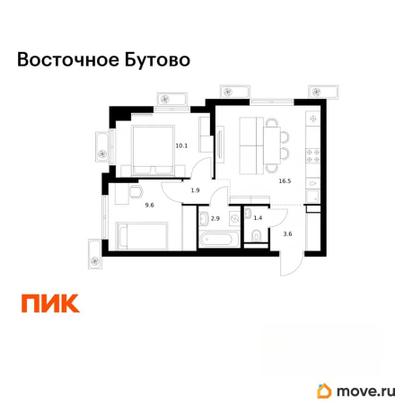 2-комн. квартира, 46 м&sup2;