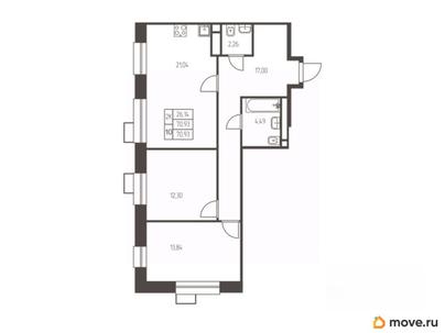 2-комн. квартира, 70.9 м&sup2;