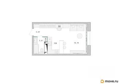 студия, 30.3 м&sup2;