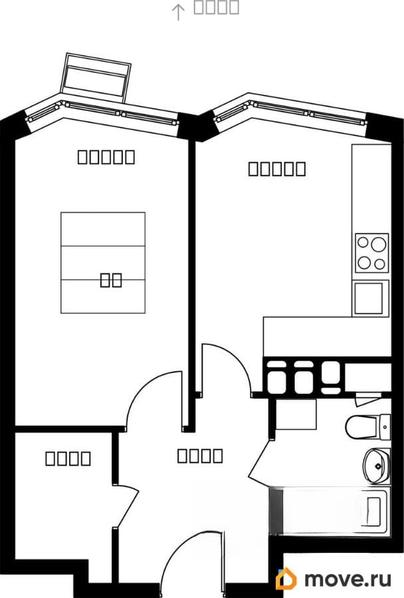 1-комн. квартира, 34.25 м&sup2;