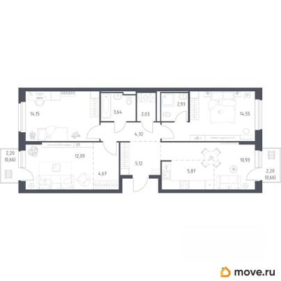 3-комн. квартира, 81.62 м&sup2;