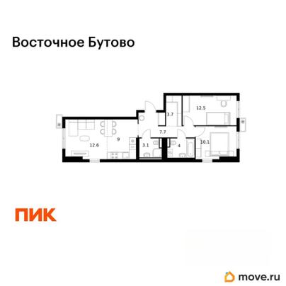 2-комн. квартира, 62.7 м&sup2;