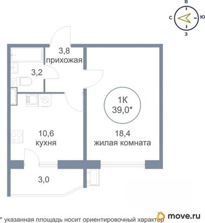 1-комн. квартира, 40.4 м&sup2;