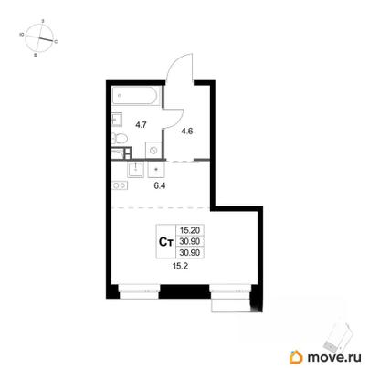 студия, 30.9 м&sup2;