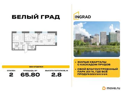 2-комн. квартира, 65.8 м&sup2;