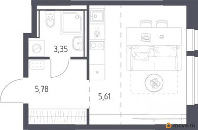 1-комн. квартира, 26.4 м&sup2;