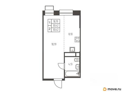 студия, 30.4 м&sup2;