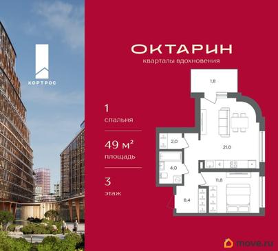 1-комн. квартира, 49 м&sup2;