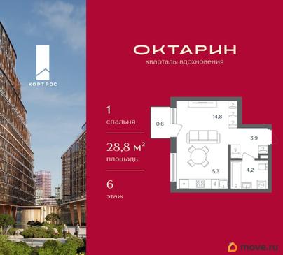 1-комн. квартира, 28.8 м&sup2;