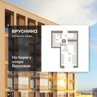 1-комн. квартира, 25.1 м&sup2;