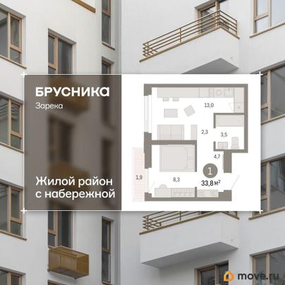 1-комн. квартира, 33.81 м&sup2;
