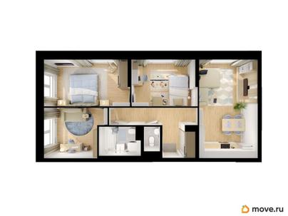 3-комн. квартира, 68.1 м&sup2;