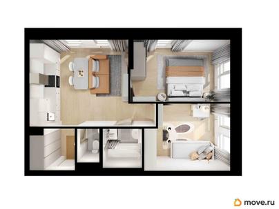 2-комн. квартира, 49.4 м&sup2;