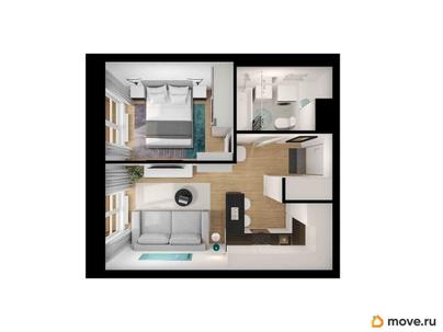 1-комн. квартира, 32.1 м&sup2;
