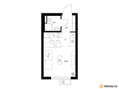студия, 20.9 м&sup2;