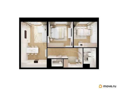 2-комн. квартира, 57.6 м&sup2;