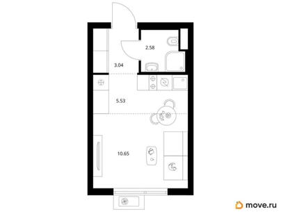 студия, 21.8 м&sup2;