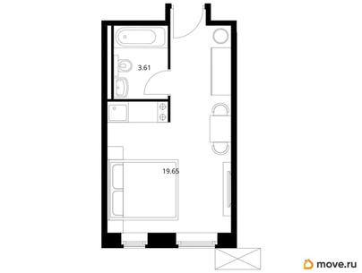 студия, 22.7 м&sup2;